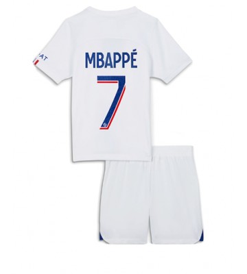 Paris Saint-Germain Kylian Mbappe #7 Tredjedraktsett Barn 2022-23 Kortermet (+ Korte bukser)